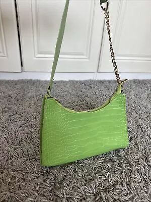 Lime Green Croc Hand Bag • £4.99