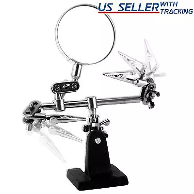 Helping Hands Tool Jewelry Repair Soldering Iron Clamp Holder Magnifying Glass • $10.39