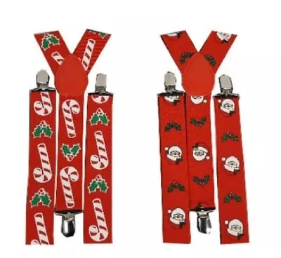 Christmas Braces Novelty 3.5cm Fancy Dress Xmas Gift Secret Santa Party Office • £3.95