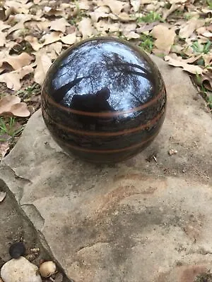 Zen Sphere Tranquility Ball 4  Inch Orb Vintage Glazed Garden Japanese Brown  • £14.60