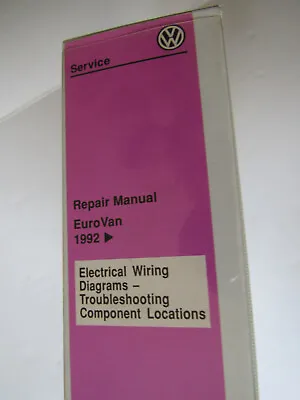 $95 • Buy OEM 1992 Volkswagen VW EuroVan Electrical Wiring Diagram Service Repair Manual