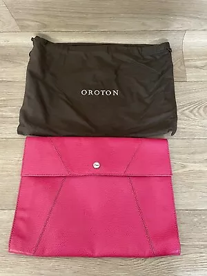 $100 • Buy Oroton Hot Pink A4 Envelope Clutch Bag New Without Tags, Barbie Pink Bag Clutch