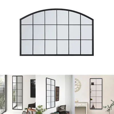 Rectangle Arched Window Mirror Durable Metal Frame Wall Mount Home Hallway Decor • £79.95