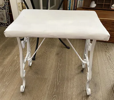 Vintage Vanity Bench Stool Dressing Makeup Padded Bench Metal Legs Shabby Chic • $35
