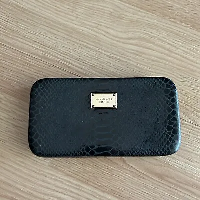 Michael Kors Dark Blue Black Embossed Shiny Continental Wallet • $18.99