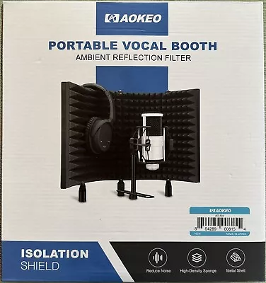 AOKEO Portable Vocal Booth Ambient Reflection Filter Isolation Shield - NEW • $35.95