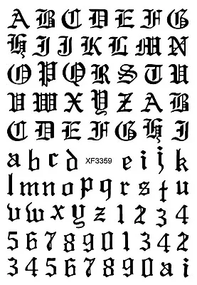 English Letter Number Nail Art Sticker Laser Gold Art Latin Roman Decal • $2.75