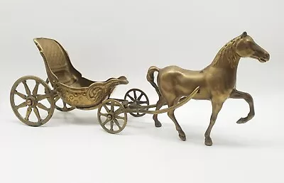 Vintage Brass Horse & Cart 38cm X 14cm Made In Italy Circa 1960  • $60