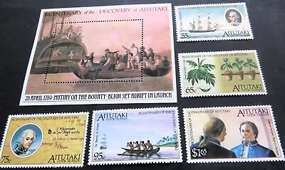 Aitutaki Cook Islands 5 Stamp Mini Sheet 1989 - 200 Discovery Captain Bligh MNH • £21.45