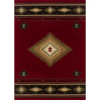 Oriental Weavers Hudson 087K1 5x8  Rectangle - Red/ Green-Polypropylene • $299