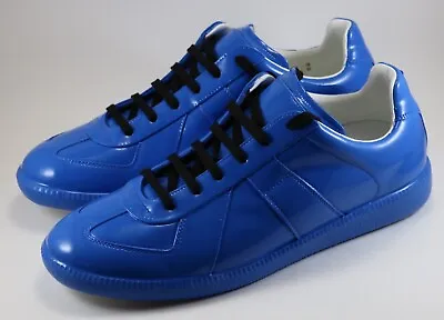 Maison Martin Margiela Blue Rubber Leather GAT Sneakers 42 43 44 / 9 10 11 • $300