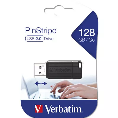 Verbatim Store'n'Go Pinstripe 128GB USB Storage Stick Drive For Laptop/PC Black • $29