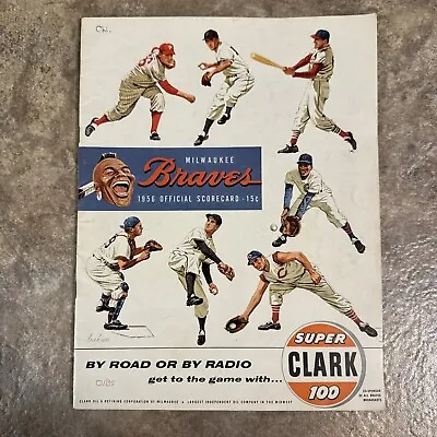 Vintage MLB 1956 Milwaukee Braves Vs Chicago Cubs Official Score Card  8/7/1956 • $24.99