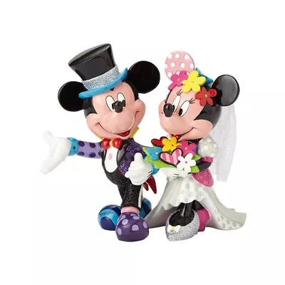 Disney By Britto 20cm Mickey & Minnie Resin Wedding Cake Topper Figurine • $199.50