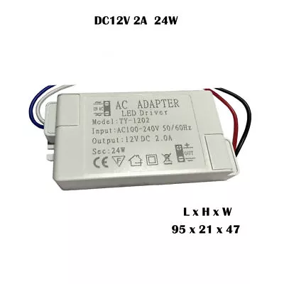 LED Driver Transformer Power Supply 24W 240V AC To 12V DC For LED Strip Light UK • £8.49