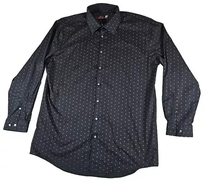 J. Ferrar XL Sretch SlimLong Sleeve Button Up Black Shirt Red Floral 100% Cotton • $6.74