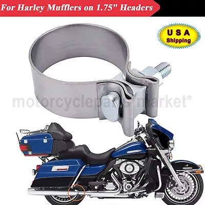 1.75  Exhaust Clamp On Headers For Harley Touring Electra Road Glide FLTR Fatboy • $12.98