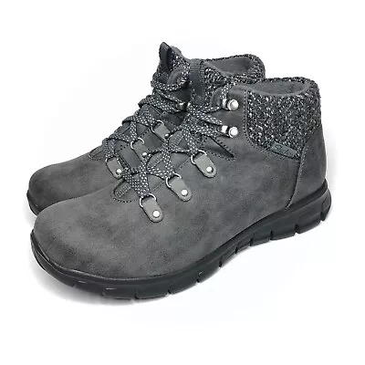 Skechers Synergy Cold Daze Ankle Boots Hiking Walking Gray Women's Sz 8.5 NEW • $34.78