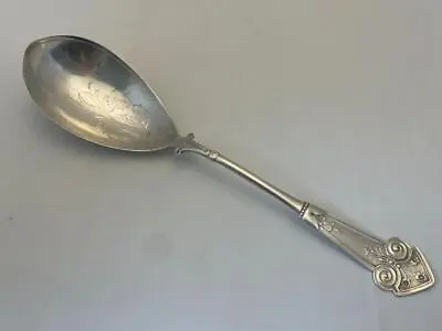 *vintage Coin Silver Large Serving Spoon Engraved Details 9      #vt98 • $89.95