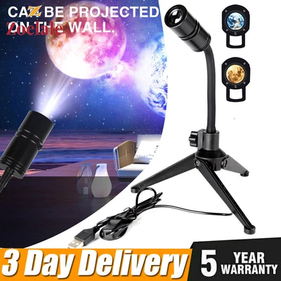 $13.89 • Buy LED MOON EARTH Projector Lamp Night Light Bedroom Rotating Projection Home Decor