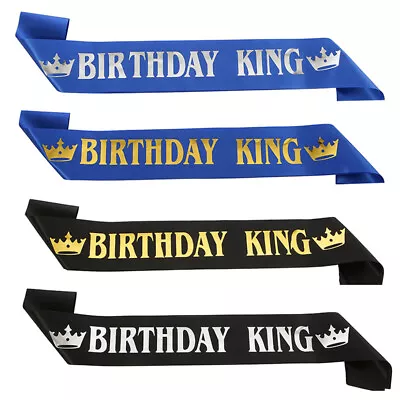 Birthday King Sash For Men Boy Happy 16th 18th 20th 30th Birthday Party De'ZQ • £2.86