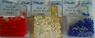 Mill HIll Size 6 Glass Beads Union Jack Colours • £3.02