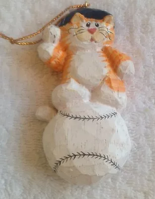 Eddie Walker Perjinkities Cat On Baseball Ornament By Midwest Of Cannon Falls • $12.99