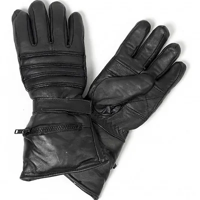 Heavy Leather GAUNTLET Gloves Motorcycle Biker Thermal Lined Riding RAIN MITTEN • $29.90