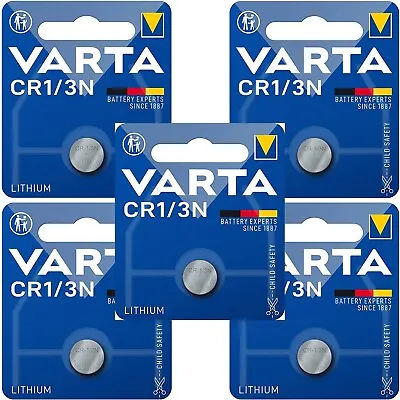 5 X VARTA 1/3N CR1 Lithium Batteries 3V - 2L76 2LR76 CR11108 DL1/3N K58L CR1/3N • £22.99