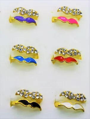 Wholesale Jewelry Lot Mustache Style Colorful Adjustable Fashion Rings   • $13.99