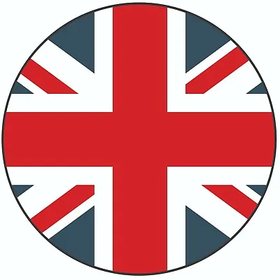 GB Union Jack 8  / 20cm Circle Icing Cake Topper Decoration King Coronation • £5.99