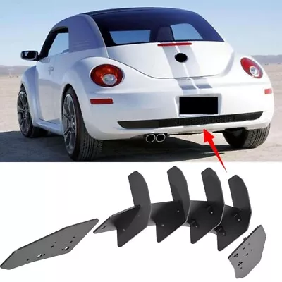 Rear Bumper Lower Diffuser Splitter Shark Fin Kit Black For VW Beetle 2006-2010 • $83.98