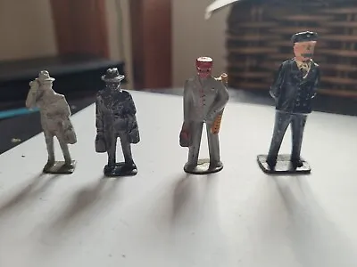 Vintage Metal Figures Traveling Salesman And Train Porters Used • $13