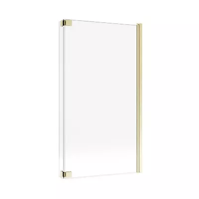 Brushed Brass Hinged L Shape Shower Bath Screen 1450 X 955mm - Maia MAIABBSC • £169.92