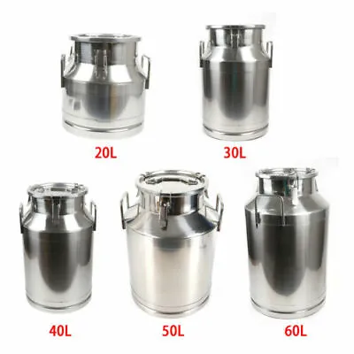 Stainless Steel Milk Pail Milk Can Bucket Storage Pail Material Transfer 20-60L • $87