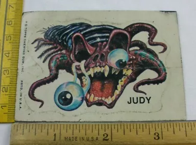 Judy Topps Bazooka UGLY MONSTER Sticker VINTAGE Tan Back • $7.95