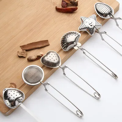 Stainless Steel Spoon Tea Leaves Herb Mesh Ball Infuser Filter Squeeze Strainer☆ • $2.62