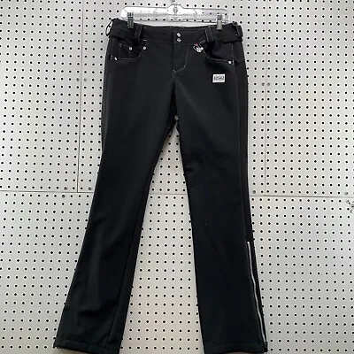 Volcom Battle Pants Womens M Stretch Skinny Black Snowboarding Ankle Zip 33x32 • $50.99