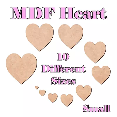 £26.99 • Buy Wooden MDF Heart Shape Craft Tag Blank Embellishments Decoration 1cm To 10cm