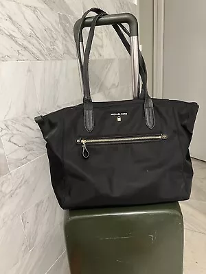 MICHAEL KORS Kelsey Large Nylon Tote Saffiano Handles Luggage Topper 18”x11”6” • $35