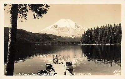 Washington Rppc Postcard: Mt. St. Helens From Y.w.c.a. Camp Spirit Lake Wa • $9.99