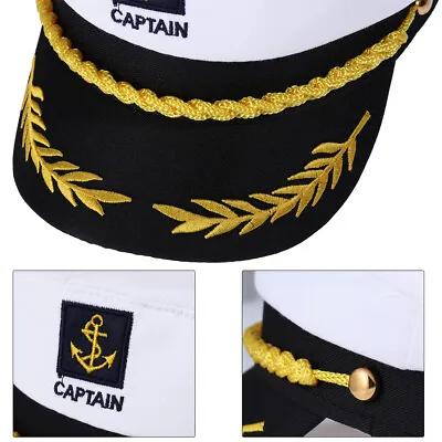 Nautical Cap Yacht Hat Captain Hat Sailor Hat Adjustable Sea Captain Cap Unisex • $9.17