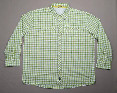 Cabelas Guidewear Fishing Shirt Adult 2XL XXL Green Plaid Outdoor Button Up • $7.17