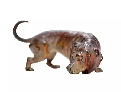 Antique Vienna Bronze Austria Cold Painted Dachshund Dog Miniature Sculpture • $176.88