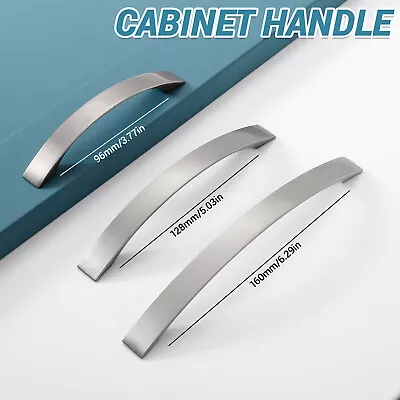 Brushed Nickel Modern Cabinet Handles Bar Pulls Kitchen Hardware Stainless Steel • $6.52