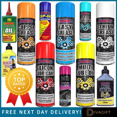 £6.99 • Buy Grease Lubricant Spray High Performance Silicone Lubricant Spray Aerosol 300ml