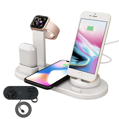 $28.89 • Buy For IPhone X XS 11 Pro Max Qi Wireless Charger Charging Station Dock Stand 6 In1