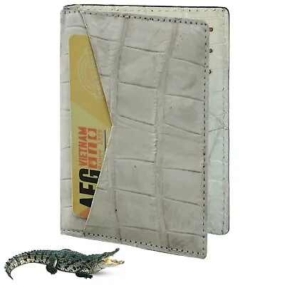 White Crocodile Credit Card ID Holder Wallet Double Side RFID Leather Gift • $79