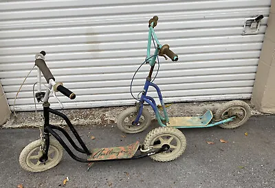 Lot Of 2 Vintage Kick Scooters Rallye Challenger Huffy Colorwaves As Is  • $249.99