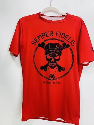 MEN’S RED UNDER ARMOUR SEMPER FIDELIS MARINE CORPS COMPRESSION SHIRT XL XLarge • $27.99